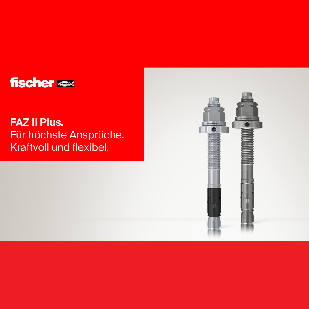 Fischer Bolzenanker Schlaganker Dübel FAZ II Plus VERPACKUNG - gvz verzinkt
