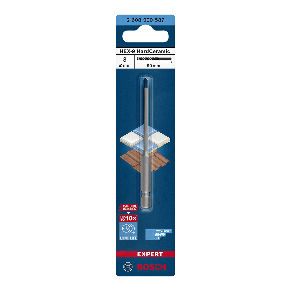 Bosch Bohrer Fliesenbohrer EXPERT HEX-9 HardCeramic Keramik 3 4 5 6 7 8 10 12 mm