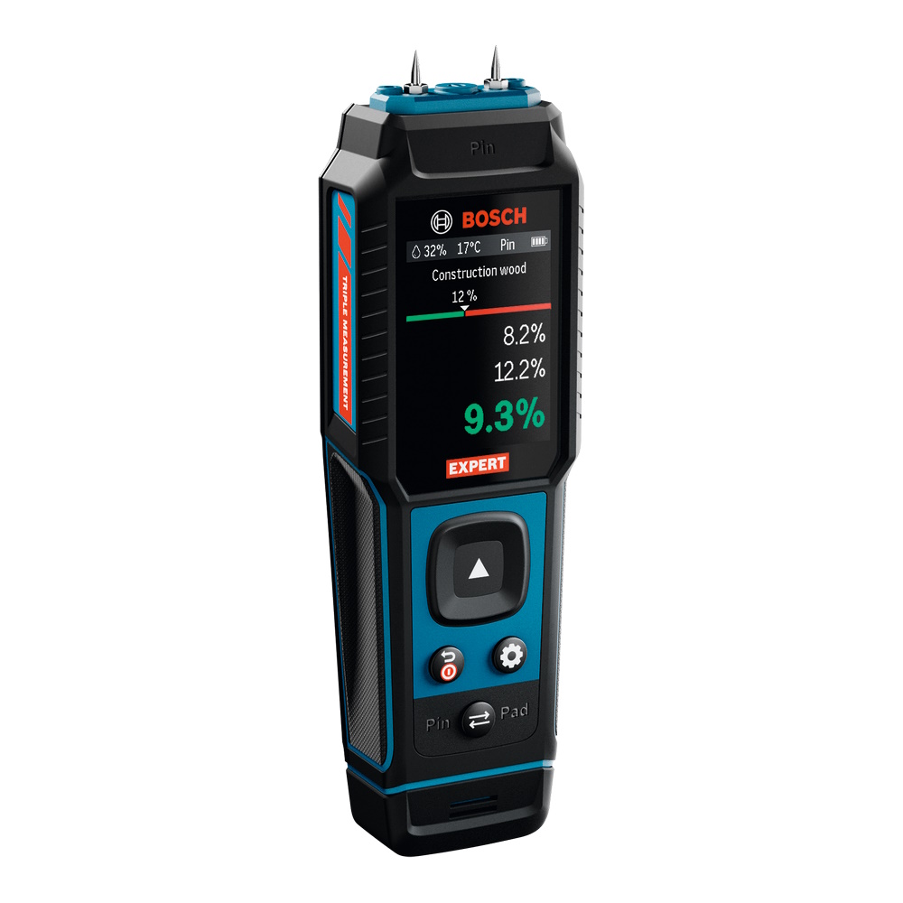 Bosch Materialfeuchtigkeitsmesser EXPERT EXMM3-17 Pin Pad Thermo IP65 In Tasche