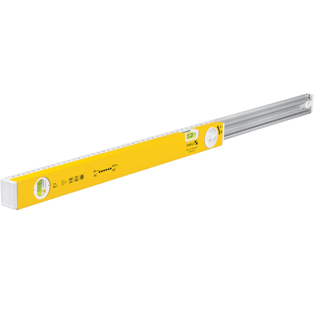 STABILA – Teleskop-Wasserwaage – Type 80 T 90 cm – LOCK-System, präzise Messung