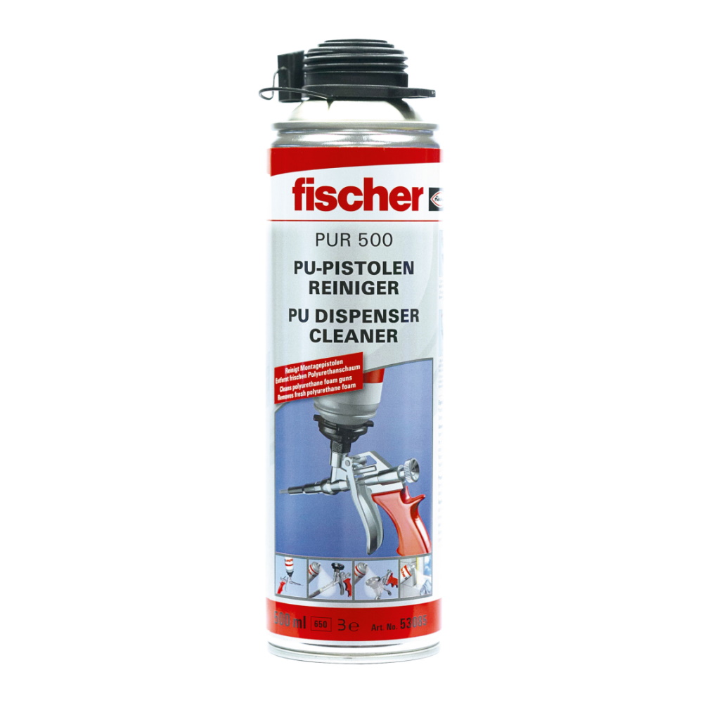 Fischer Pistolenschaum Set 750ml 8x Schaum + Reiniger + Pistole + Transportbox