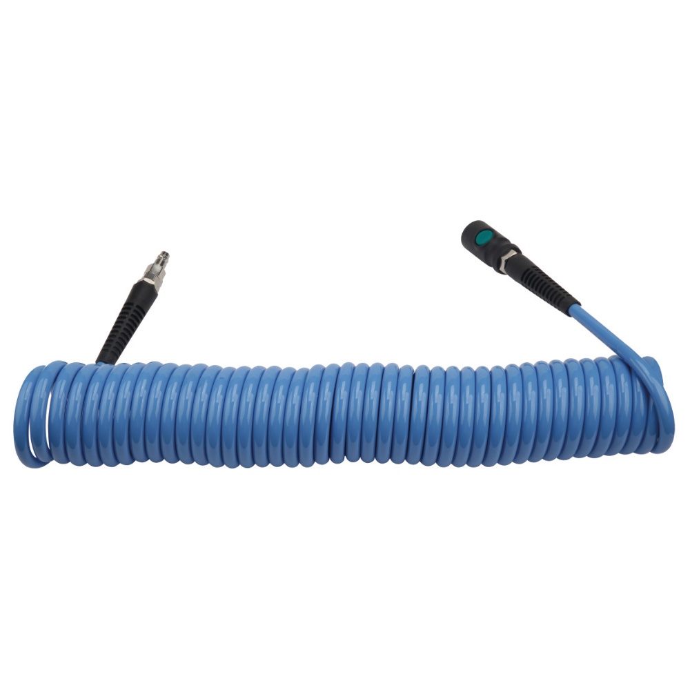 Aircraft Spiralschlauch mit Einhandsicherheitskupplung PU 8x12mm - 10 m - PRO
