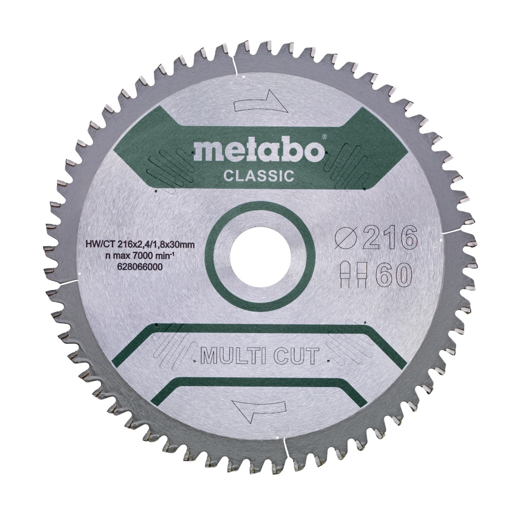Metabo Kreissägeblatt multi cut classic 216x30 Z60
