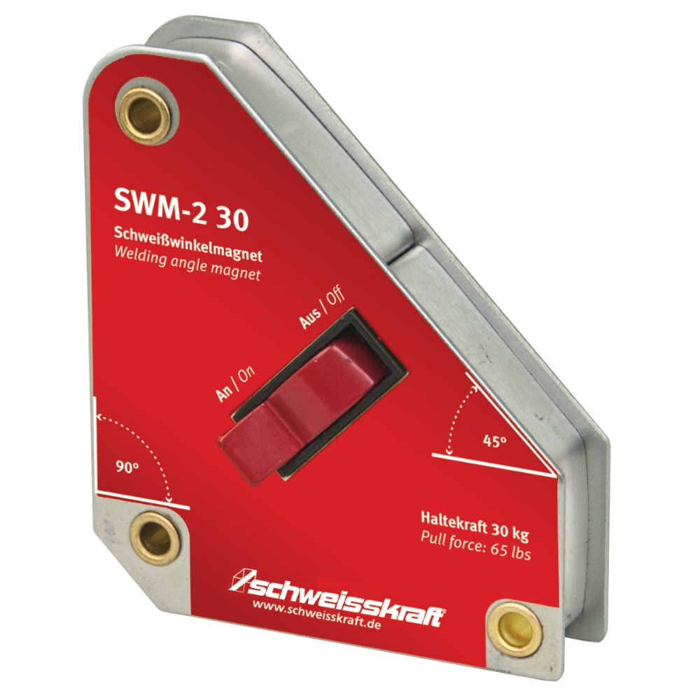 Schweisskraft schaltbarer Schweißwinkelmagnet SWM-2 30 - 30kg - 45° 90°