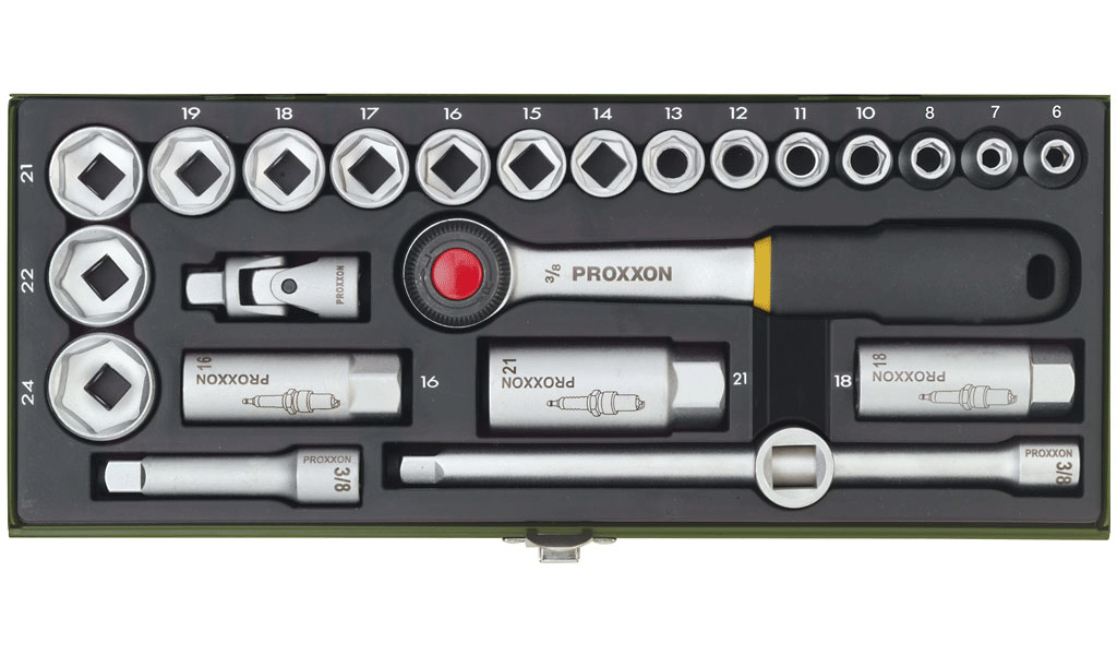 Proxxon 23110 Satz Steckschlüssel Nusskasten Knarrenkasten 10mm (3/8")