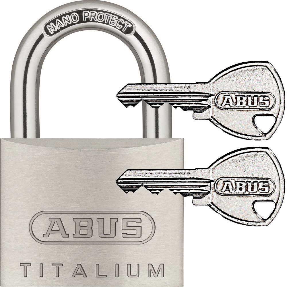 Abus Titalium Vorhangschloss Vorhängeschloss - 64TI - inkl. 2 Schlüssel - 20-50mm