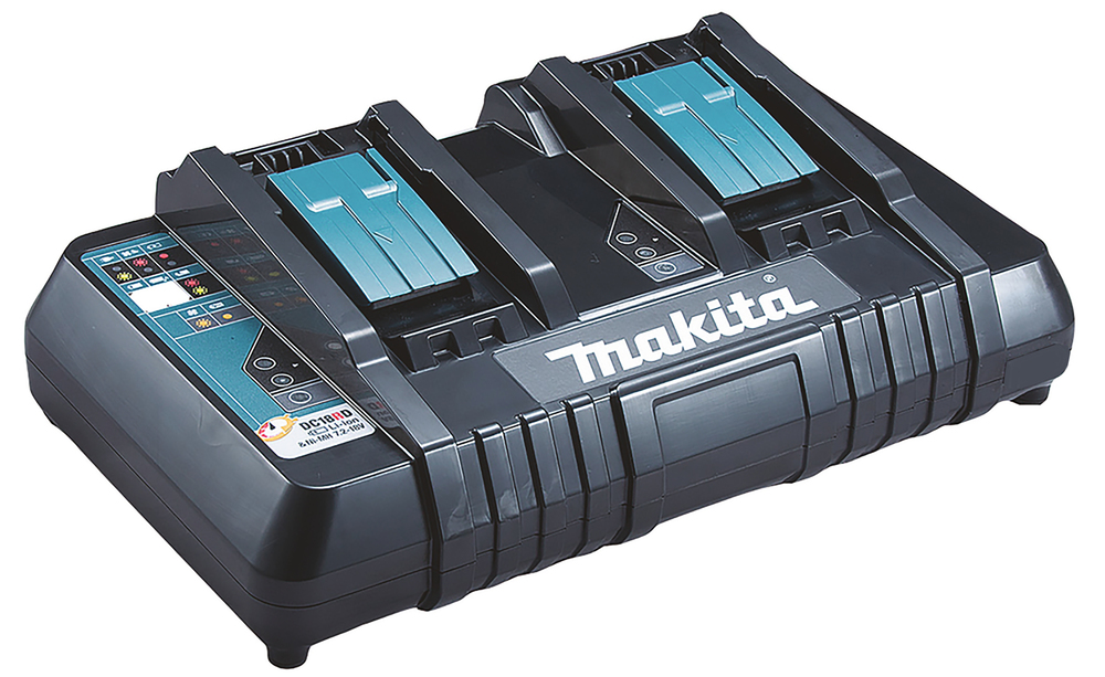 Makita Akkus Ladegerät - DC18RD - 196933-6 - 14,4-18V + 2x Akku BL1860B 6AH