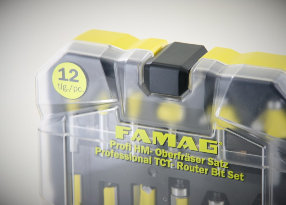 Famag Fräser Set im Kunststoffkoffer - Hartmetall - 12teilig - 8mm Schaft