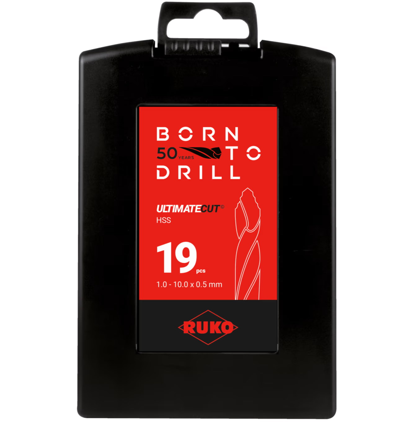 Ruko ULTIMATECUT Spiralbohrer-Satz 1-10mm - HSS - DIN 338 Typ FLOWSTEP - 19-tlg.