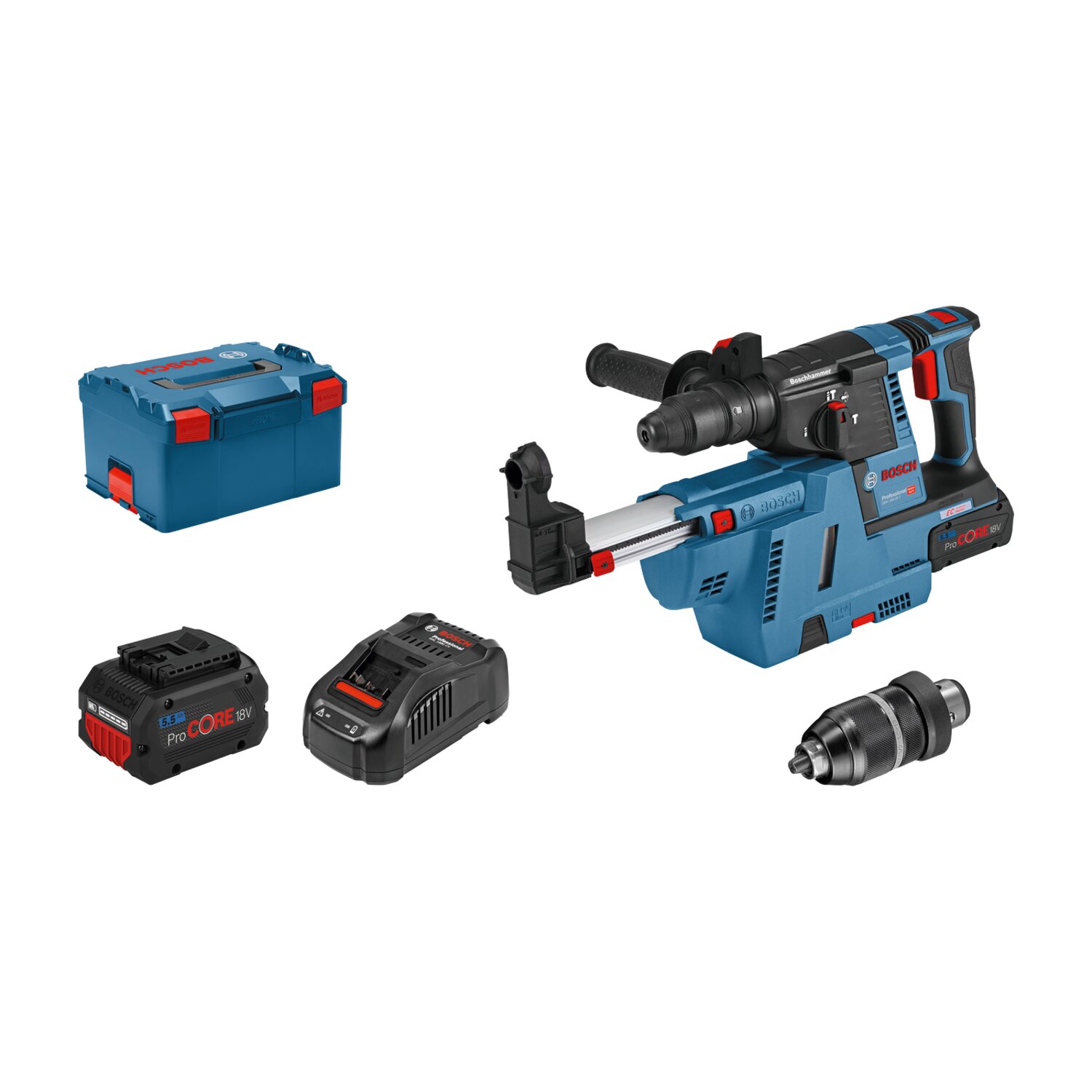 Bosch Akku-Bohrhammer GBH 18V-26F SDS plus inkl. 2x ProCORE18V 5,5Ah - Ladegerät