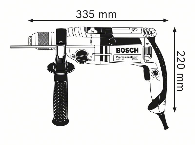 Bosch Schlagbohrmaschine GSB 24-2 - L-Case - 2,9kg - 1100 Watt - 2-Gang