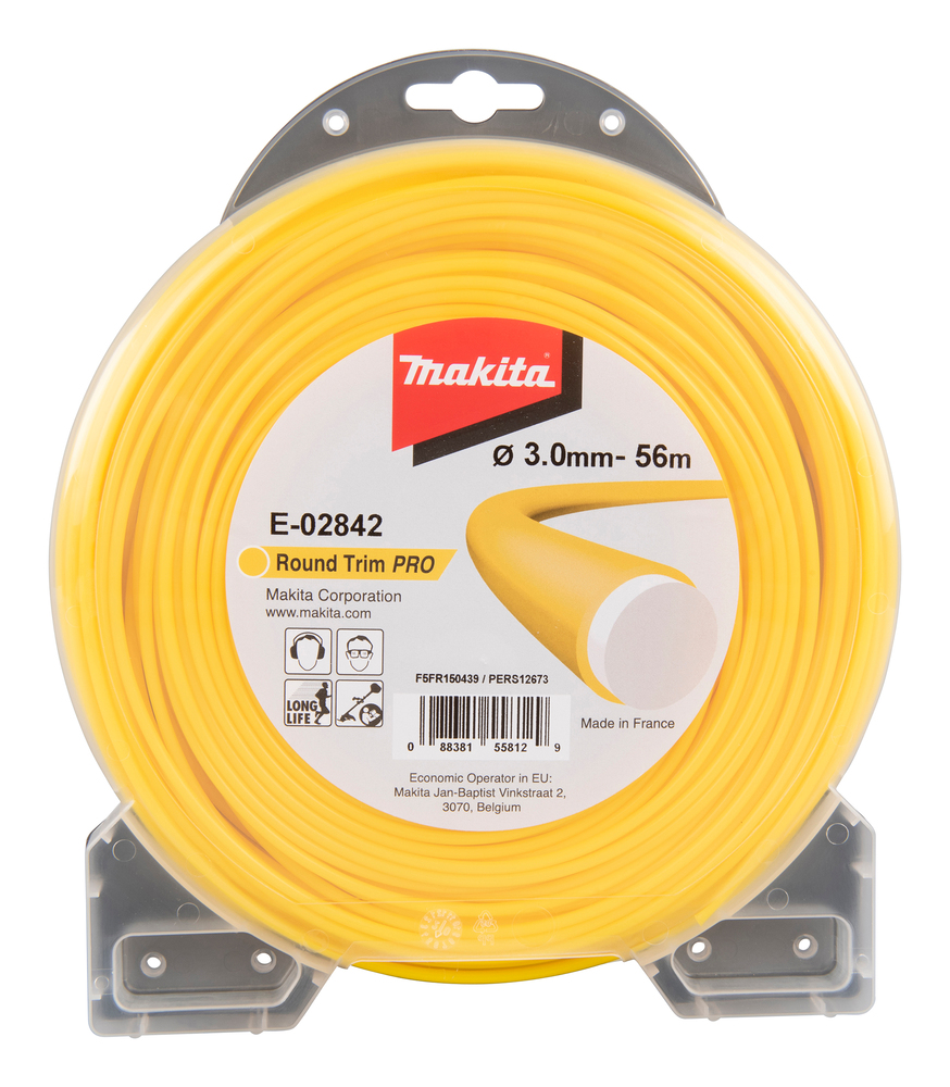 Makita Mähfaden - rund - 3 mm - E-02842 - 56m - für Rasentrimmer
