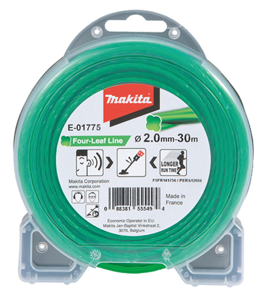 Makita Mähfaden Four Leaf grün - 2 mm - E-01775 - 30m - für Rasentrimmer