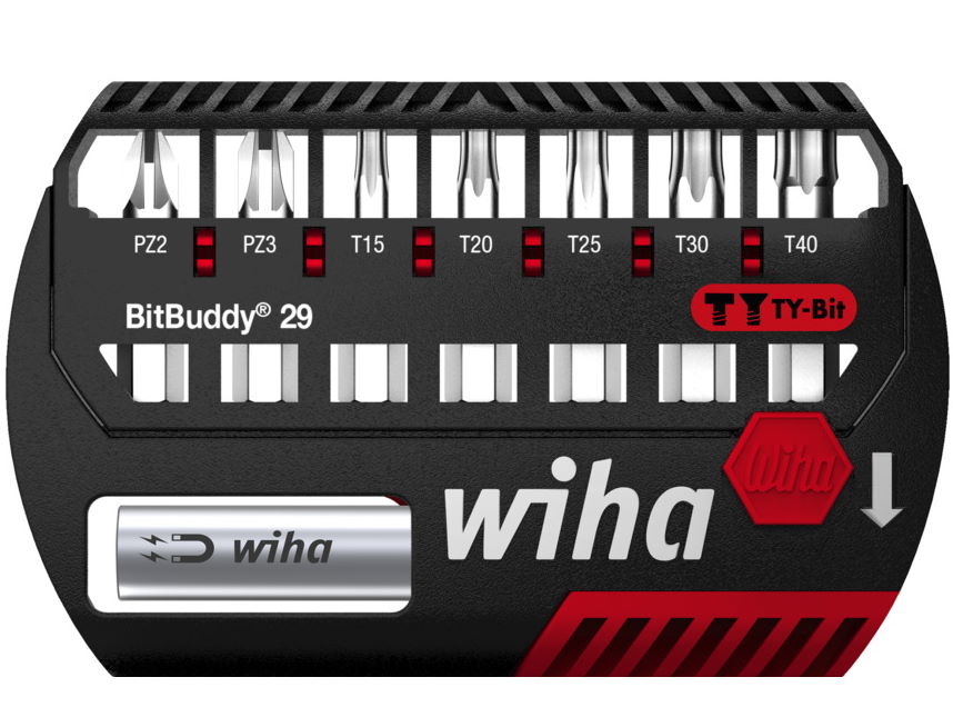 Wiha Bit Set BitBuddy TY-Bit - 29mm - Pozidriv + TX - 8-tlg. - 1/4" - 42139