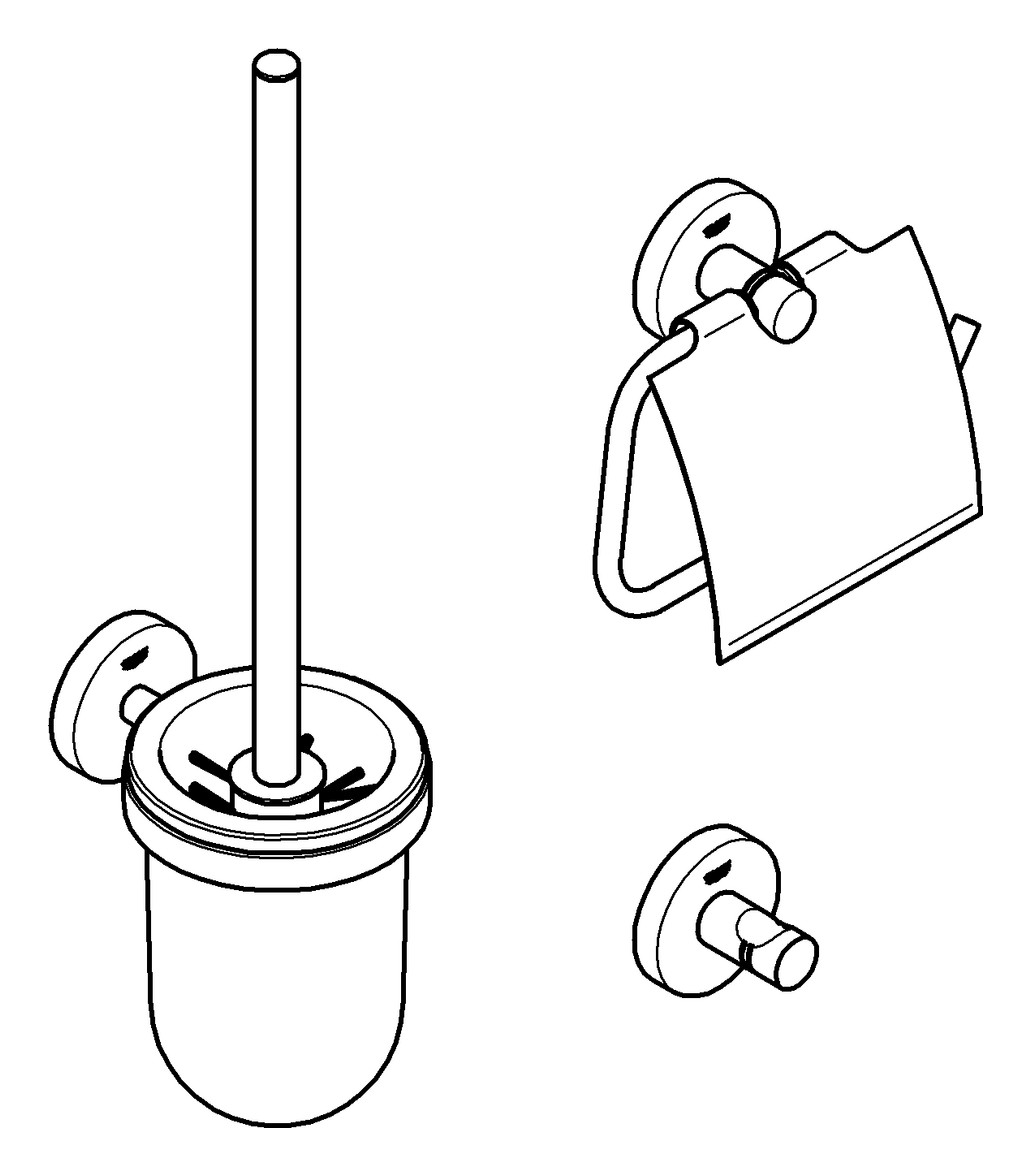 Grohe WC-Set Essentials - 40407 - WC Garnitur - 3-teilig - chrom
