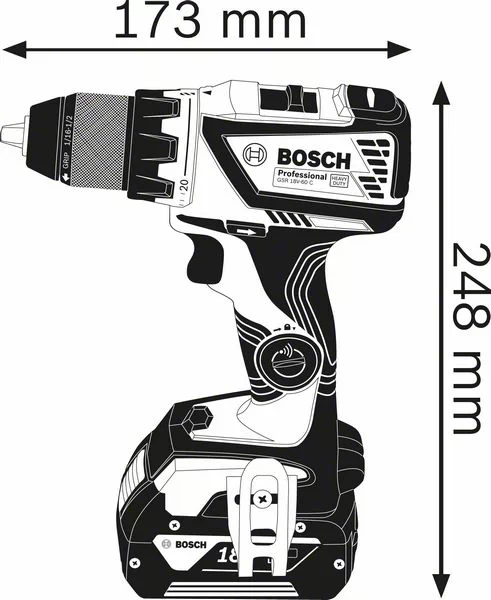 Bosch Akku-Bohrschrauber GSR 18V-60 C - L-BOXX - Ladegerät GAL1880 - 2x GBA 5AH