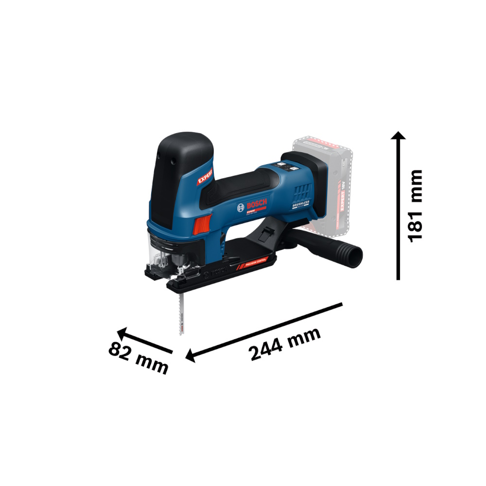 Bosch Akku Stichsäge EXST18V-155S 18V Präzision 155mm L-BOXX ohne Akku/Ladegerät