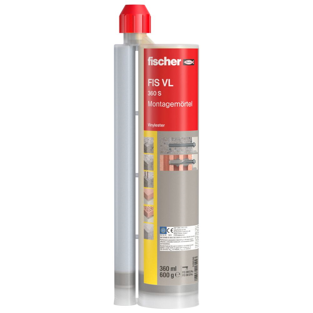 Fischer Montagemörtel FIS VL 360 S  - 6 Stück inkl. 12x Statikmischer - 519556