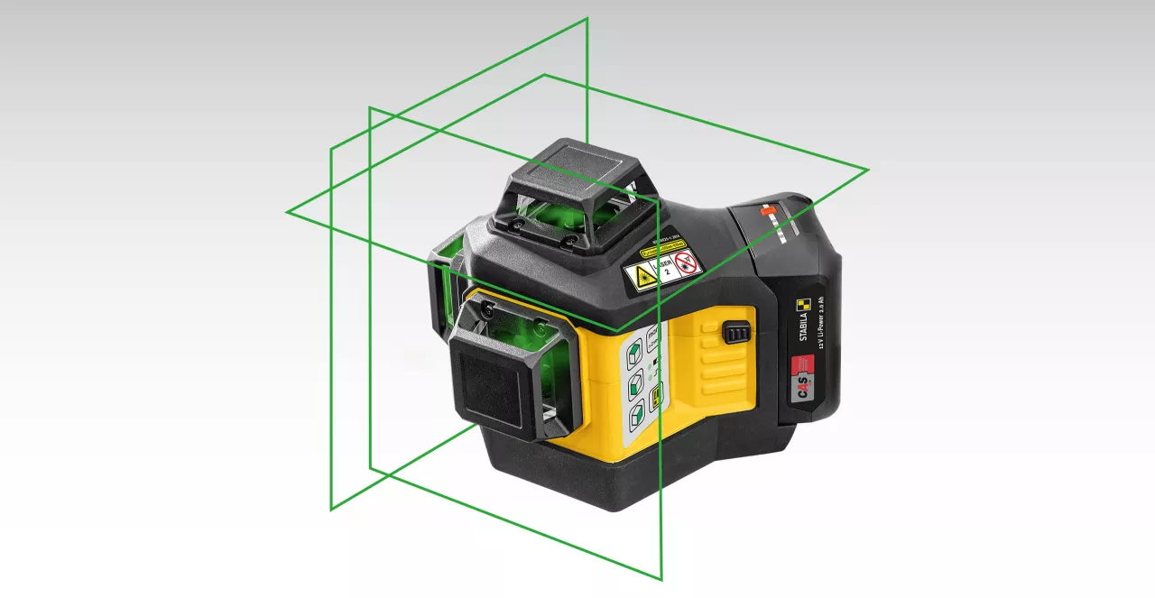 Stabila Multilinien-Laser LAX 600 G - 12V - grün - 7-tlg - 3 x 360° - Akku + Ladegerät