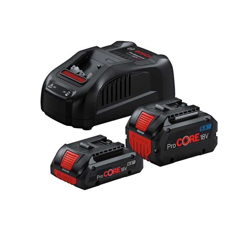Bosch Starterset 18V - 1x 5,5 Ah 1x 4,0 Ah Procore Akkus 1x Ladegerät GAL1880CV