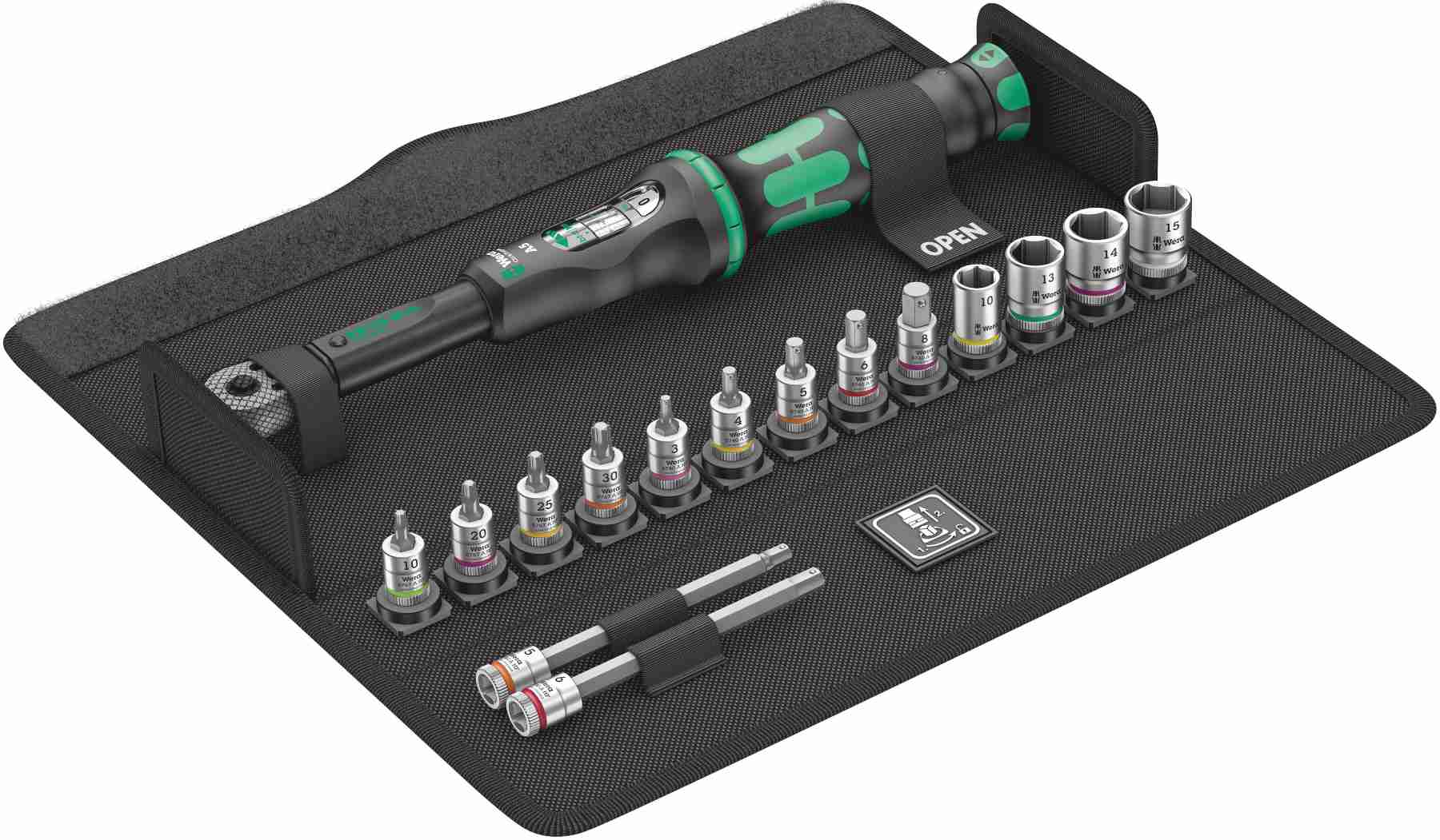 Wera Bicycle Set - Fahrradset - Torque 1 - 16-teilig - in Tasche - 05004180001