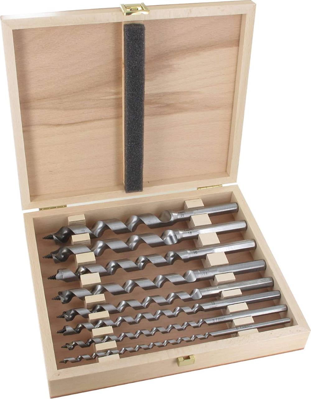 Famag Schlangenbohrer LEWIS Satz 1414200 - 8-tlg - 235mm - Holzkoffer - 6-20mm