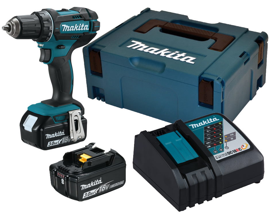 Makita Akku-Bohrschrauber - DDF482RFJ - 18V - im MAKPAC Gr.2 + 2x3,0Ah