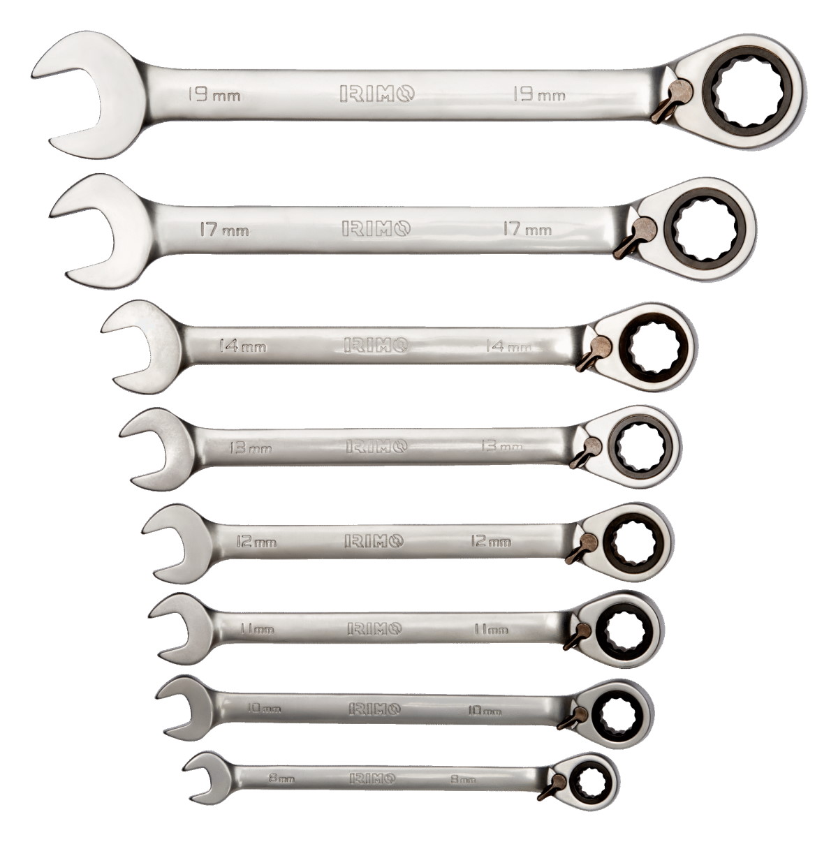 Bahco Irimo Knarren-Ring-Maulschlüssel-Satz - 18-8-H - 8-teilig - 8-19