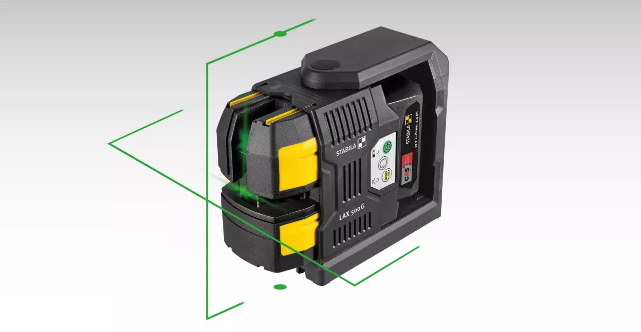 Stabila Multilinien-Laser LAX 500 G - 12V - grün - 7-tlg - 3 x 360° - Akku + Ladegerät