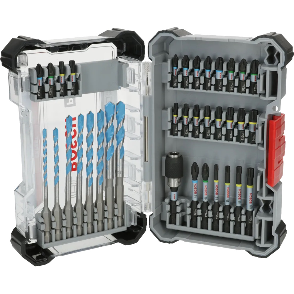 Bosch Schrauber Bit-Set - Pro Impact Bit-Set - farbcodierte Ringe - 35-teilig