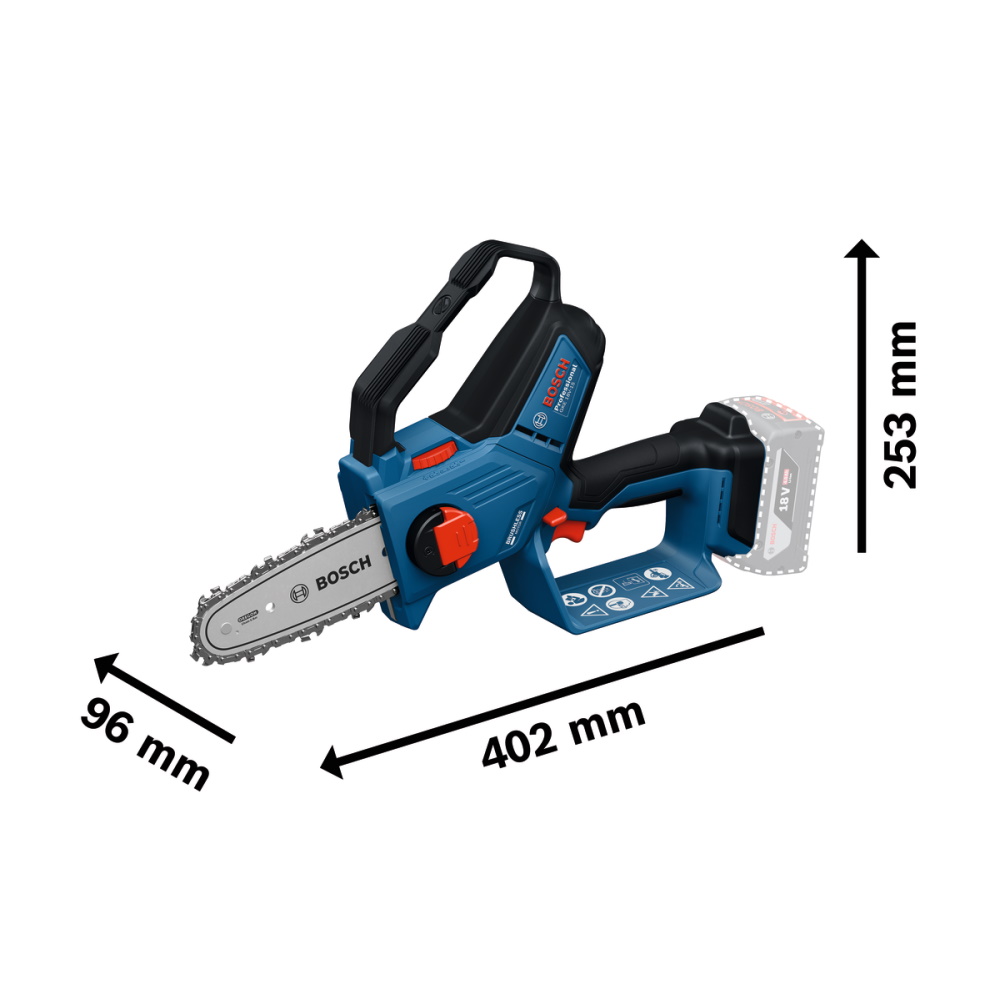 Bosch Astsäge Kettensäge Akku GKE 18V-15 - Sologerät ohne Akku/Ladegerät - 15cm