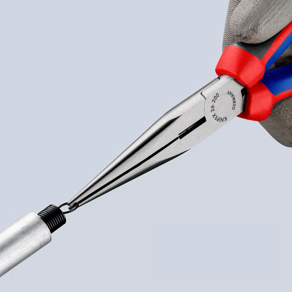 Knipex Flachrundzange 200mm - mit Schneide und Comfort Griff - 2612200