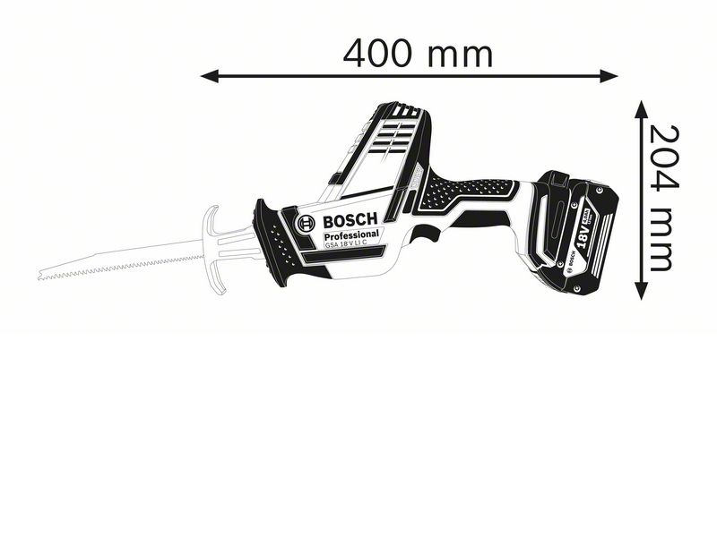 Bosch Akku-Säbelsäge GSA 18 V-LI C Professional  - L-BOXX 136 - inkl. 3 Sägeblätter
