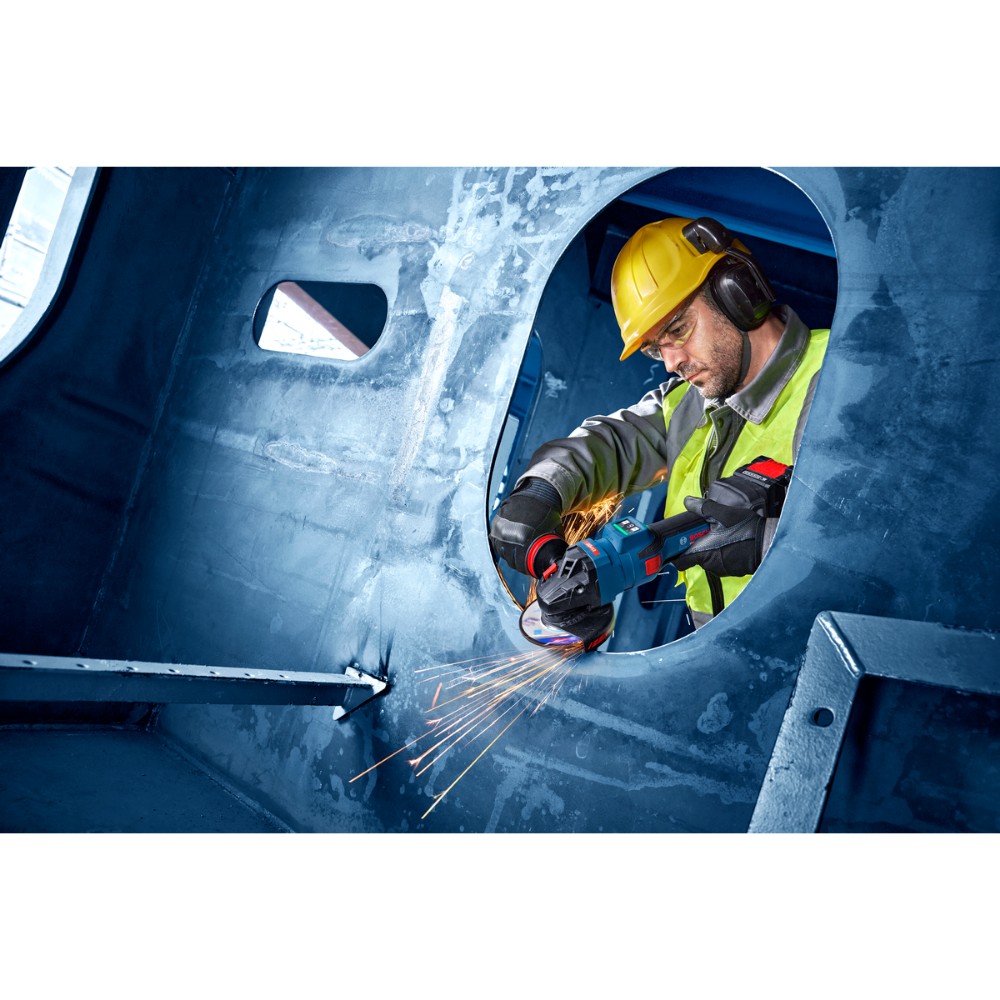Bosch Winkelschleifer EXPERT EXWS18V-15PS - L-Boxx - 2x 18V 8Ah Akku - Ladegerät