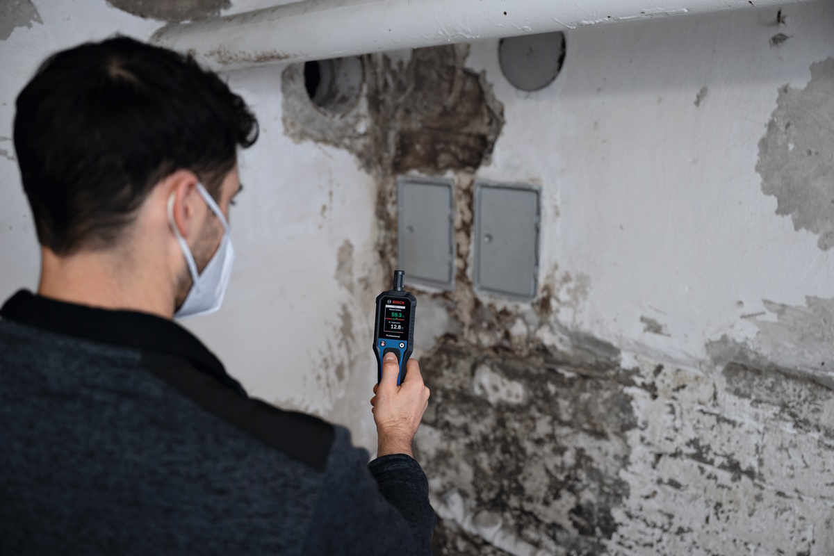 Bosch Holzfeuchtigkeitsmesser GDH 1-17 Thermo Hygrometer IP65 - präzise Messung