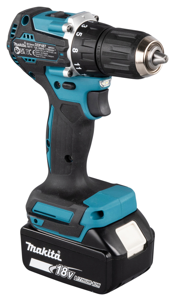 Makita Akku-Bohrschrauber DDF487RFE3 - Koffer - inkl. Ladegerät + 3x 3Ah Akkus