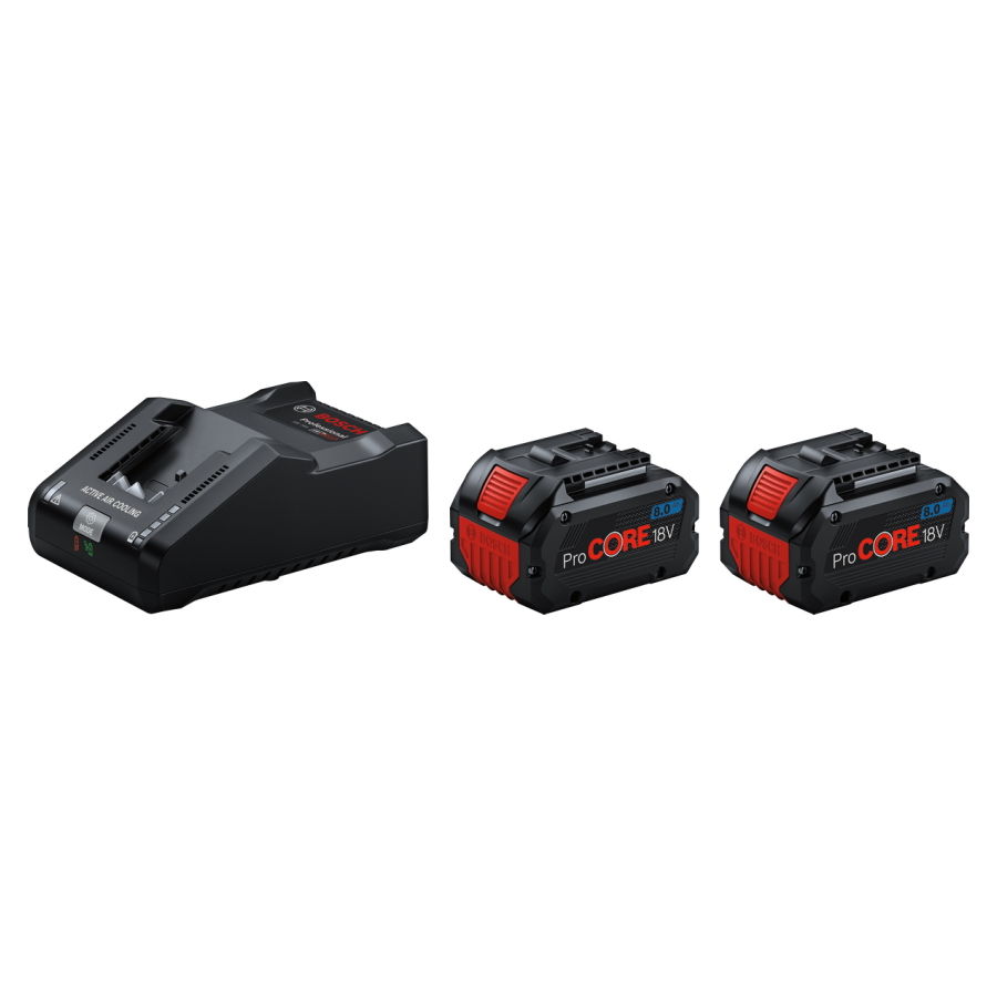 Bosch Starterset - 2x 18V 8,0 Ah Procore Akkus - 1x Ladegerät GAL 18V-160