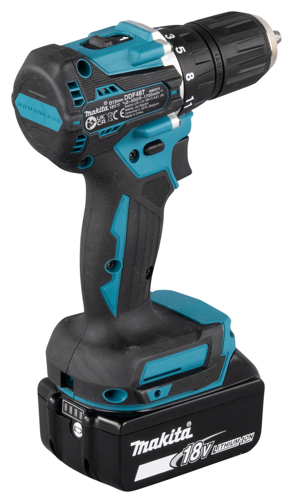 Makita Akku-Bohrschrauber DDF487RFE3 - Koffer - inkl. Ladegerät + 3x 3Ah Akkus