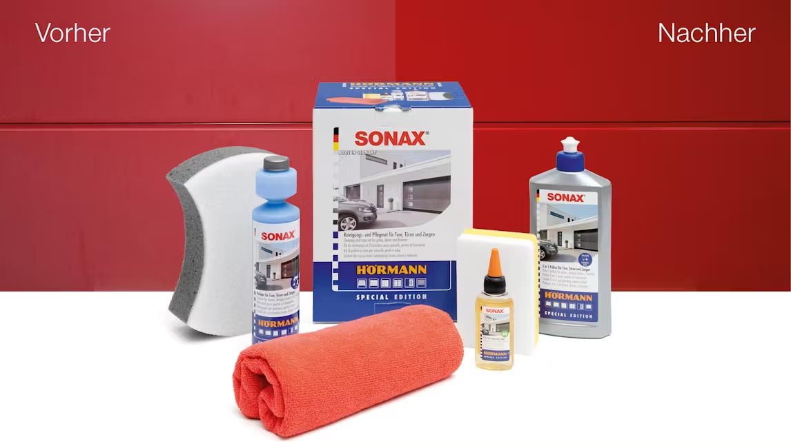 Hörmann Reinigungs- und Pflegeset für Garagentore - von SONAX - 7-teilig