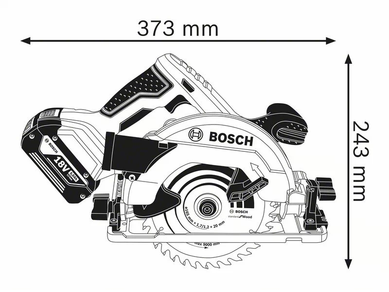 Bosch Akku Handkreissäge GKS 18V-57 G - L-BOXX - GAL1880 - 2x GBA 5AH