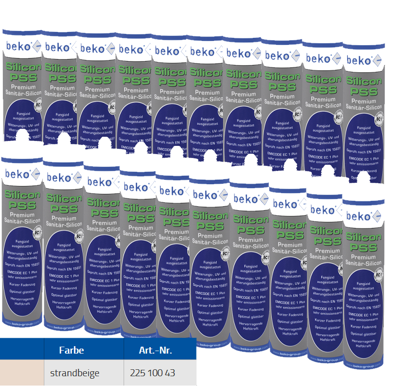 Beko 20x Premium Sanitär Silicon 310ml - PSS Silicon Premium - strandbeige