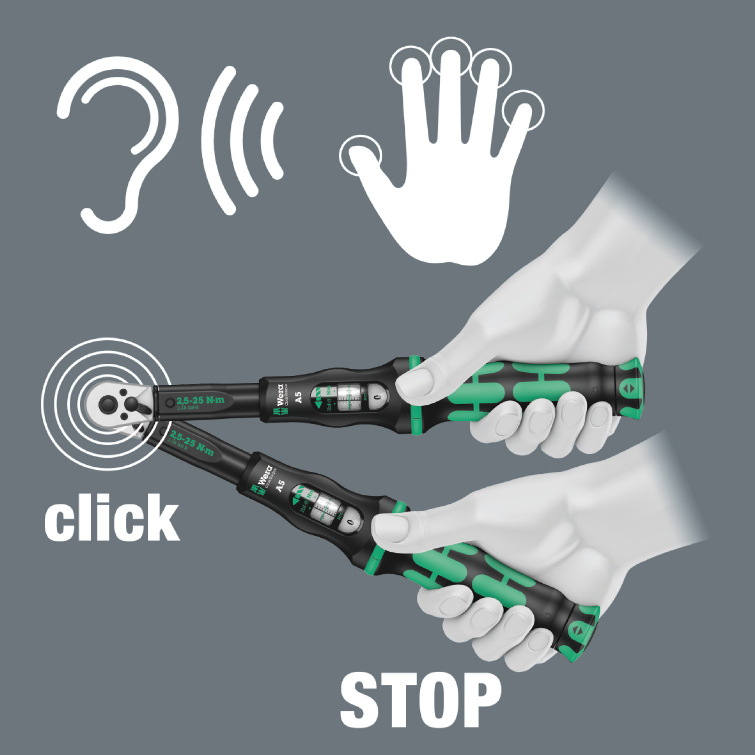 Wera Click-Torque A 6 Drehmomentschlüssel - 1/4 Zoll - 29cm - 2,5 - 25 NM