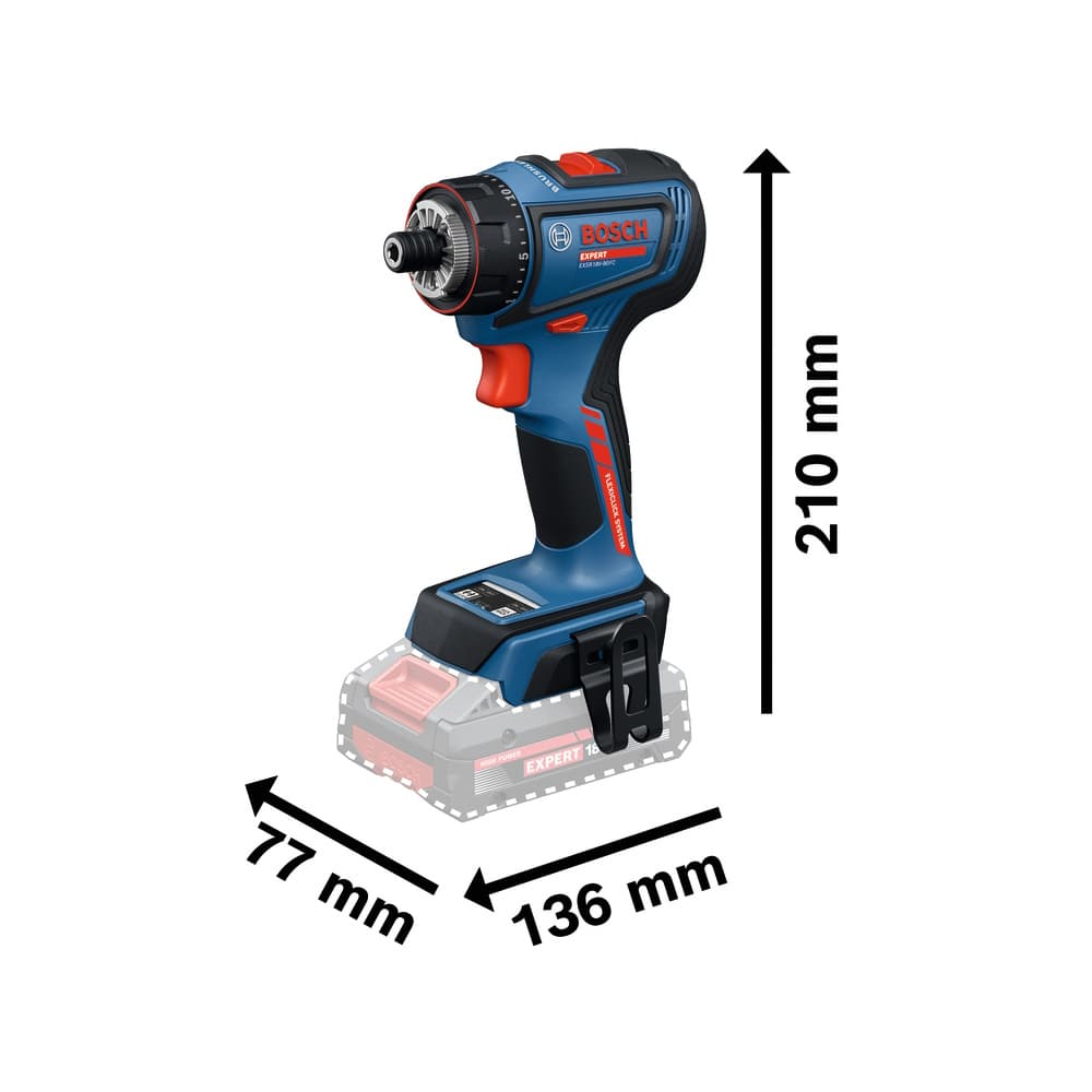 Bosch Akku Bohrschrauber EXPERT EXSR18V-90FC FlexiClick 18V ohne Akku/Ladegerät