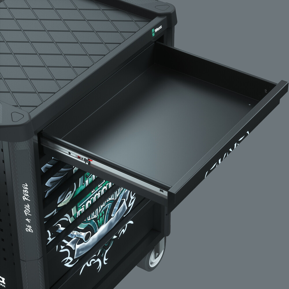 Wera Werkstattwagen Tool Rebel 1 9700 schwarz - bestückt - 94 teilig 05150130001