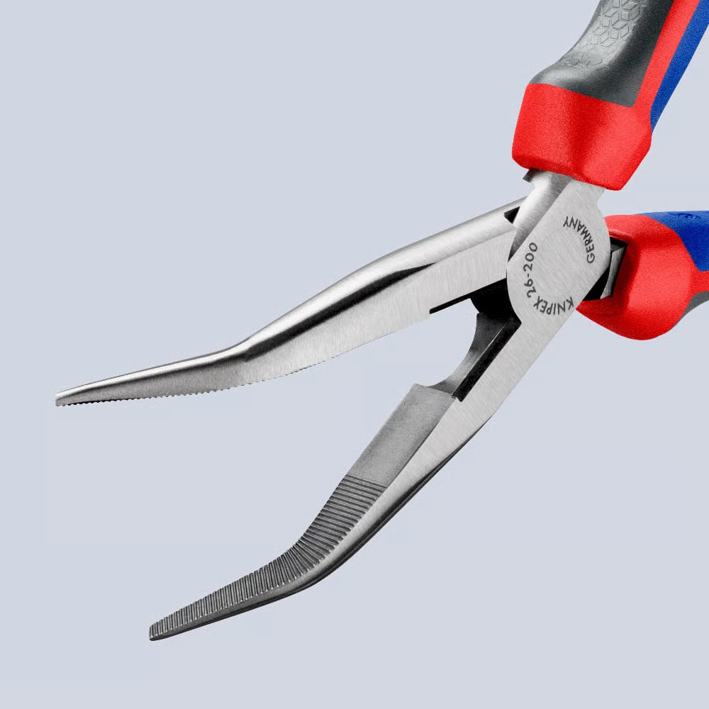 Knipex Flachrundzange Zange 200mm mit Schneide und Comfort Griff - 2622200