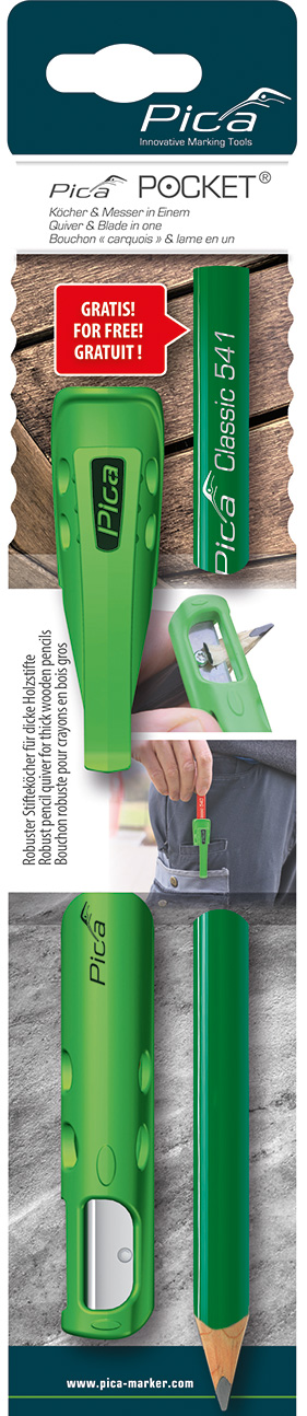 Pica POCKET - Köcher und Messer - Steinhauerstift - 505/02