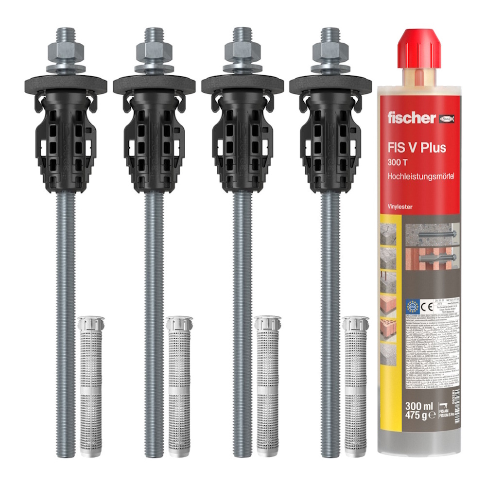 Fischer TherMax 2 II Set - 4x TherMax II 12/110 M12 - 1x Mörtel FIS V Plus 300 T