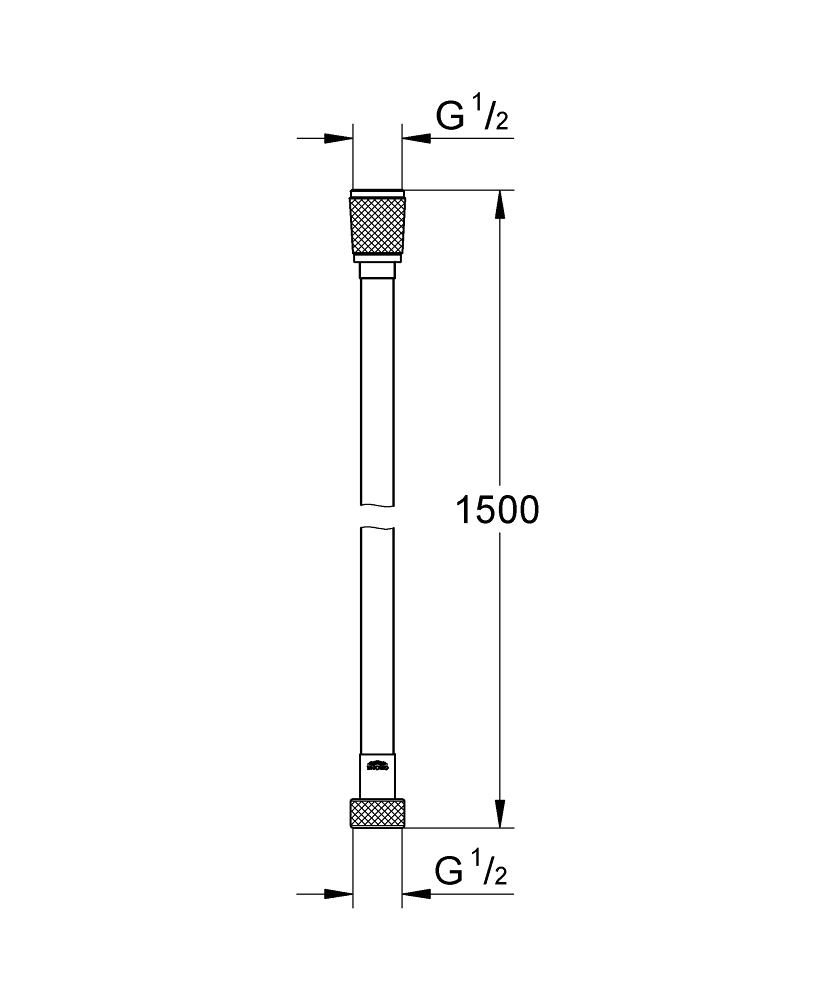 Grohe Silverflex Brauseschlauch + Brause Tempesta 100 - 1500mm - chrom