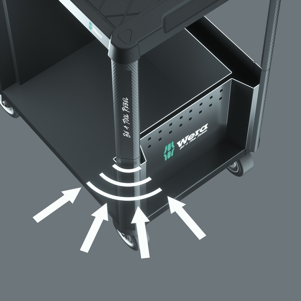 Wera Werkstattwagen Tool Rebel 1 9700 schwarz - bestückt - 94 teilig 05150130001