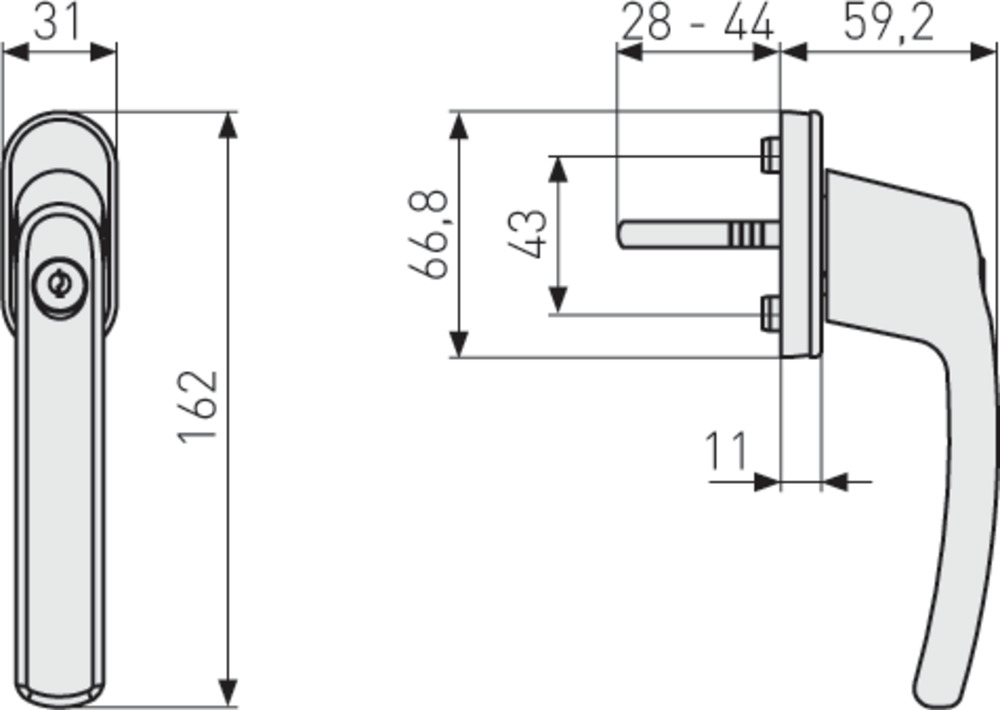 Abus Abschließbarer Fenstergriff FG200S - silber - inkl. 3 Schlüssel